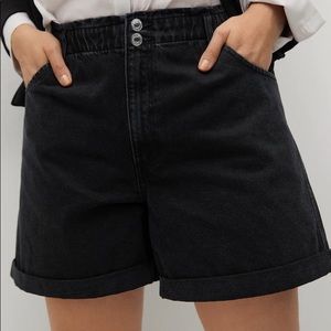 Mango Violeta Paperbag Waist denim shorts
